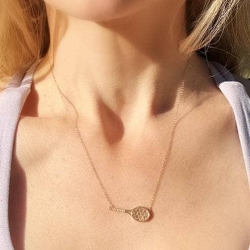 Amelia Rose Jewelry - Wholesale Pendant/Charm Necklace - Diamond Tennis Racket Necklace1