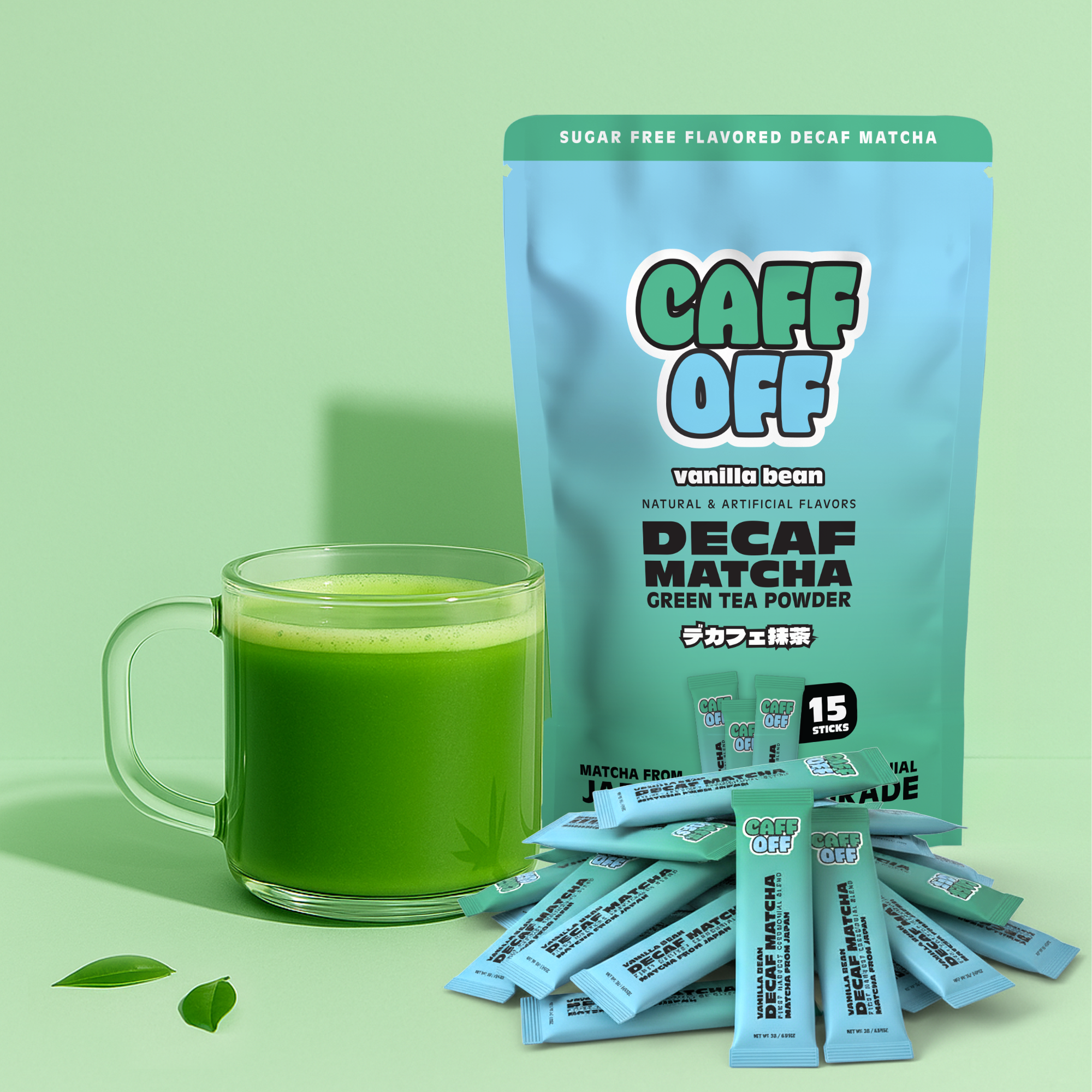 Caff Off - Wholesale Health/Detox Tea - Vanilla Bean Decaf Matcha Sticks2