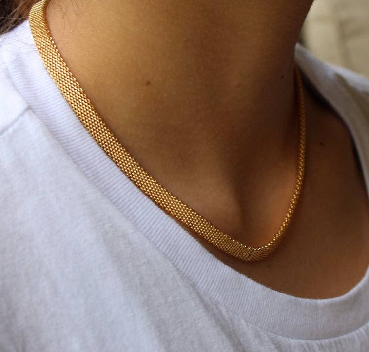 Vivian Grace Jewelry - Wholesale Link & Chain Necklace - The Sahara Mesh Chain- 16”4