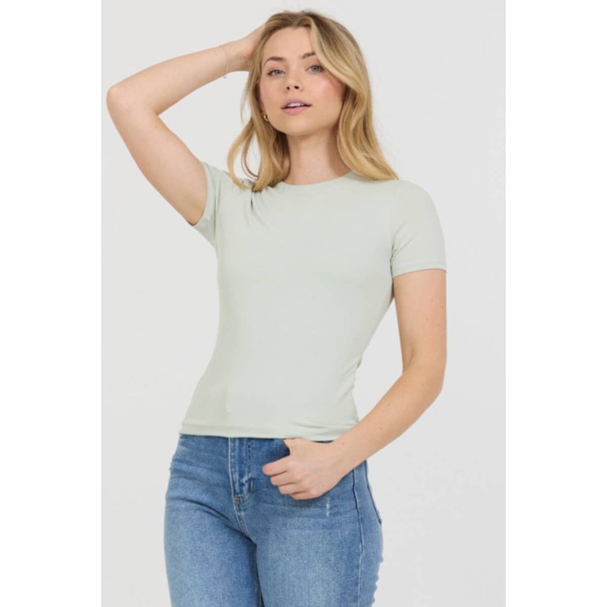 Popular 21 - Vente Haut en maille – femme - T-shirt en tricot à manches courtes et col haut à double couche9