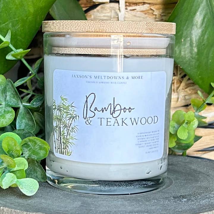Bamboo & Teakwood Candle for wholesale by Jaxson’s Meltdowns & More