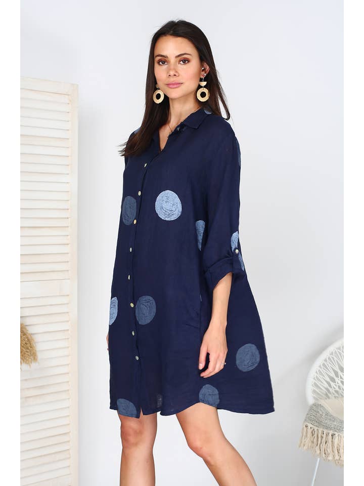 ORNELLA PARIS - Wholesale Dress - Women's - LEL-R197A linen dress