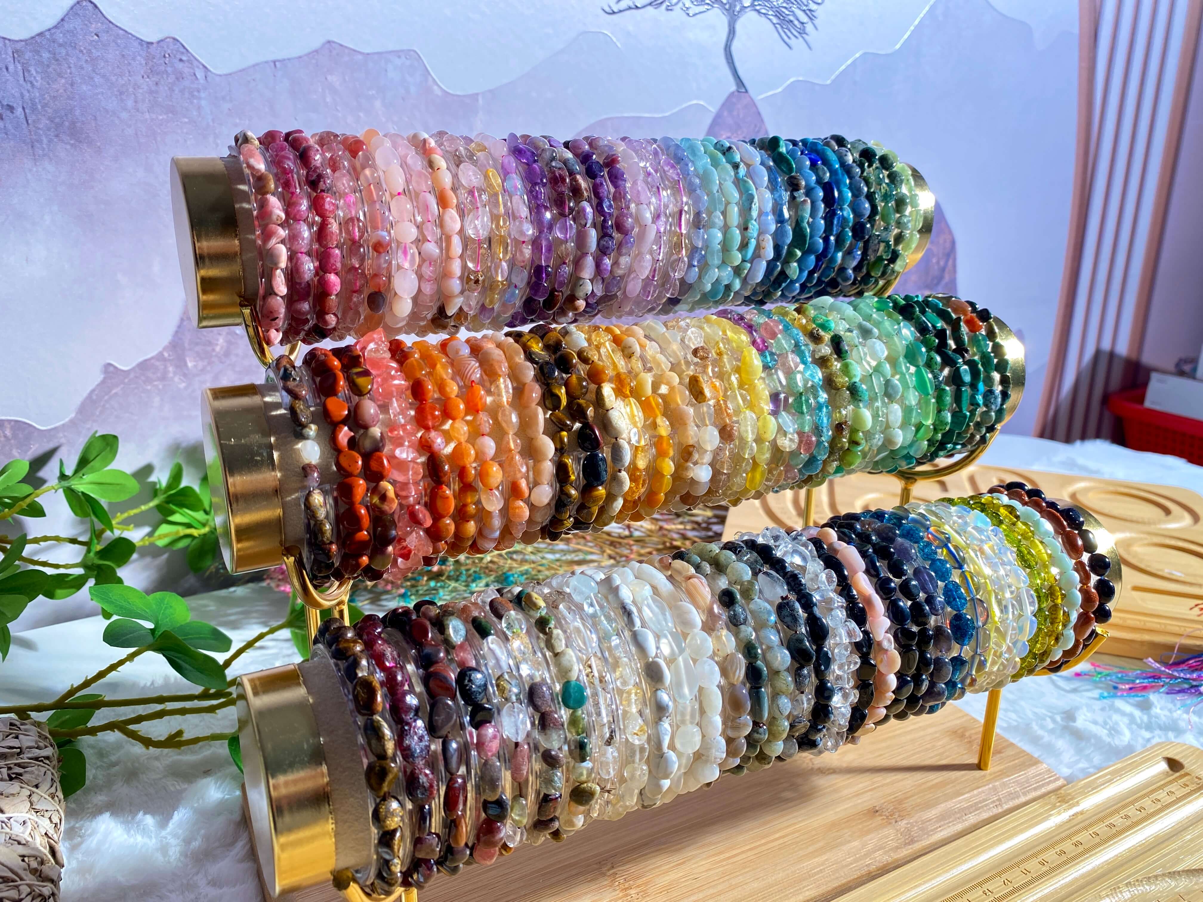 YYDIYcrystal - Wholesale Beaded Bracelet - 2PCs tumbled bracelet Crystal bracelet4