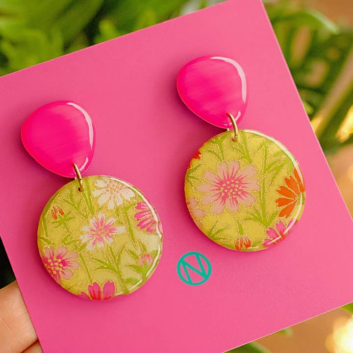 Japanese Paper Statement Earrings - Handmade to Order for wholesale by Naoi