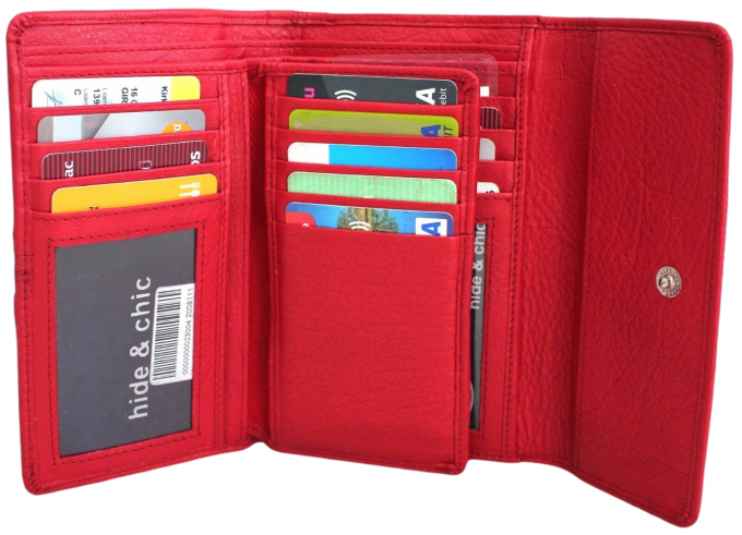 hide & chic – Engroshandel Tegnebog - Dame – RFID pung i fuldnarvet koskindslæder. Sort, brun, blå eller rød. Stil nr. 21004 Hide & Chic9