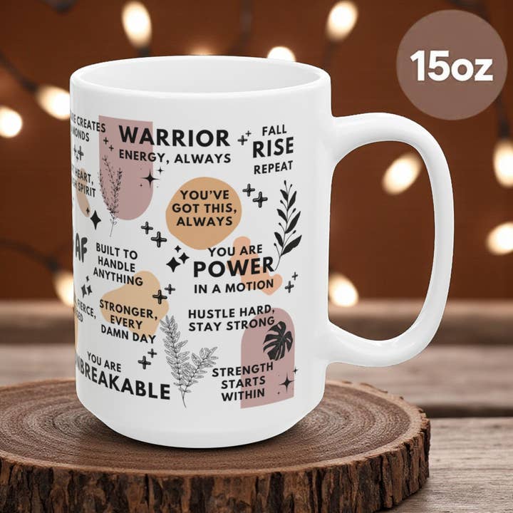 EMESLY - Vente Tasse à café - Mug en céramique motivationnel Strong AF; 11oz/15oz5
