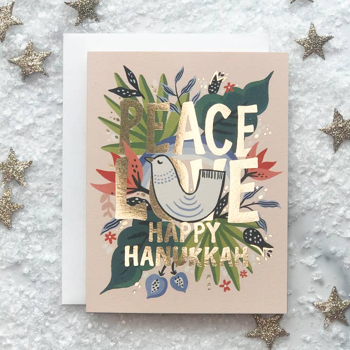 Idlewild Co. - Wholesale Hanukkah Card - Peace Hanukkah Holiday Greeting Card0
