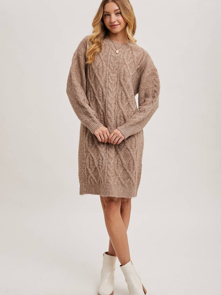 Bluivy - Wholesale Dress - Women's - CABLE KNIT SWEATER MIDI DRESS19