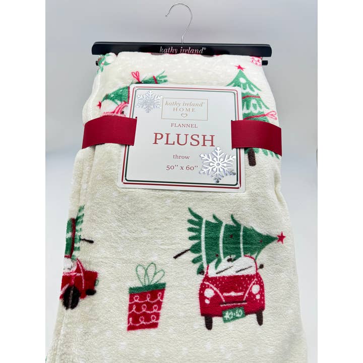 Bed Bath Fashions - Wholesale Throw Blanket - Kathy Ireland Christmas Flannel Fleece Plush Throw Blanket