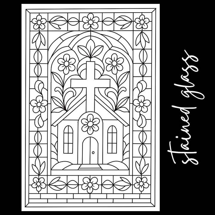 Stained Glass – Giant Coloring Page (24x36") for wholesale by Tons of Hues