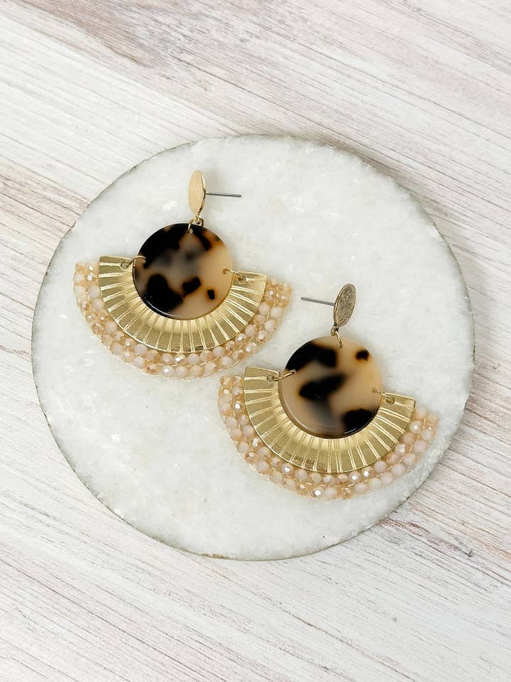 Tortoise Disc Dangle Earrings for wholesale by Prep Obsessed Wholesale