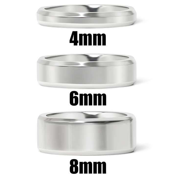 Polished Beveled Edge Stainless Steel Ring for wholesale by WJW