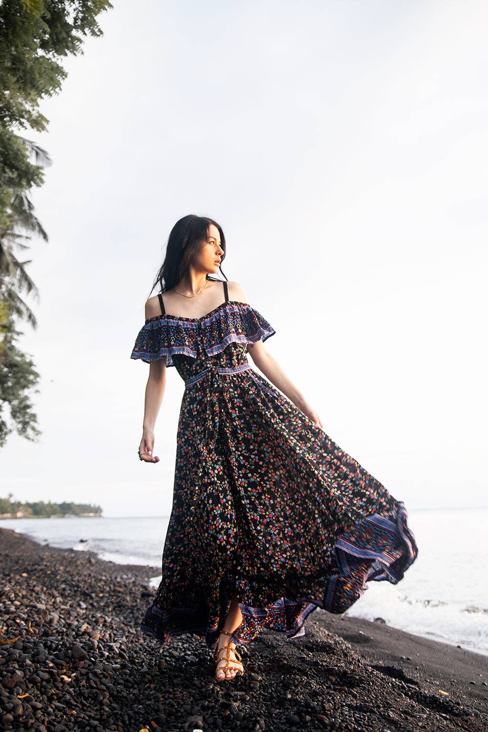 Moonless Schwarz Jolie Maxikleid - Moonless Black für den Großhandel auf Faire3