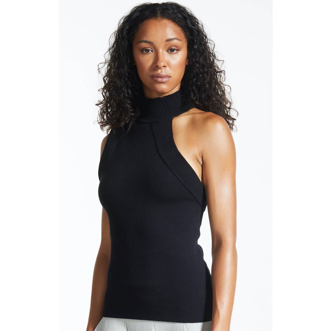 FANG - Wholesale Knit Top - Women's - Asymmetrical Turtleneck Knit Tank7