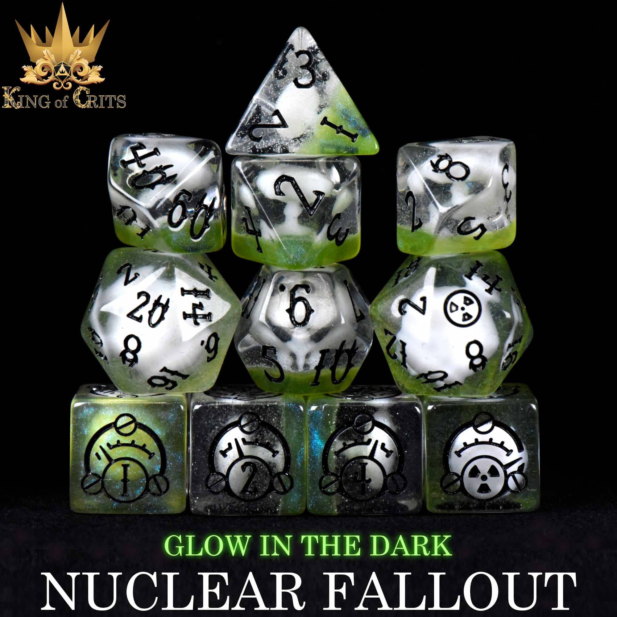 DNDDICE.COM - Wholesale Dice - Nuclear Fallout - 11 Dice Set (Glow)2