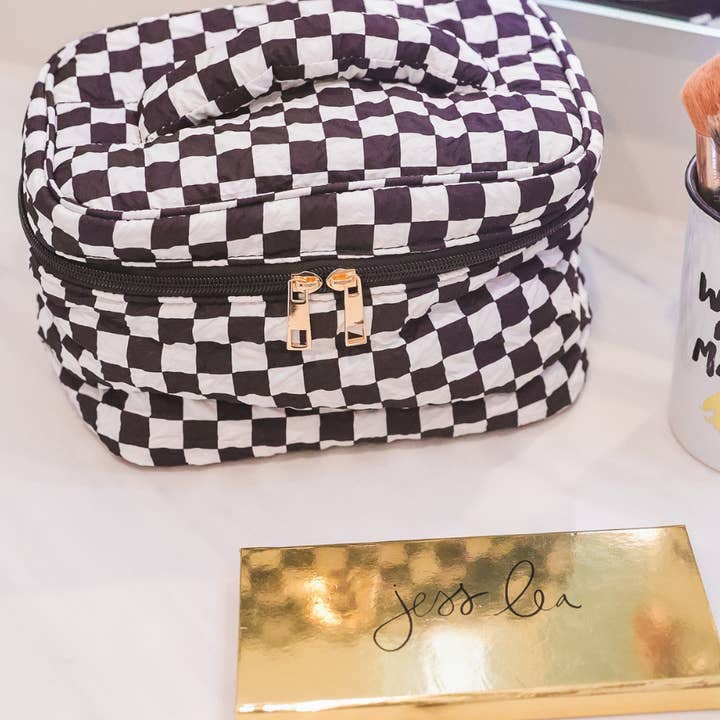 Black White Jetsetter Quilted Bag- Checkerboard Checkered for wholesale on Faire0