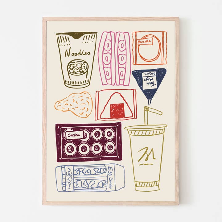 Japan Convenience Store Wall Art Print for wholesale by P's Emporium