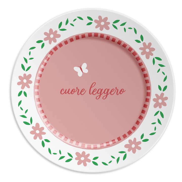 CUORE LEGGERO - Piatto 16 in porcellana con scritta per la vendita all'ingrosso da parte di ilaria.i