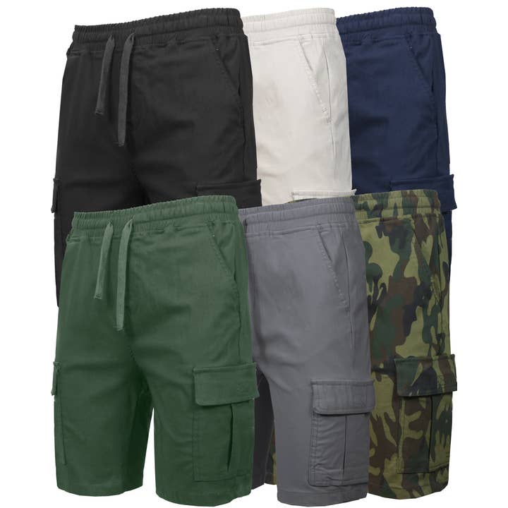 Short cargo à enfiler super extensible pour homme Galaxy By Harvic pour la vente par Galaxy By Harvic