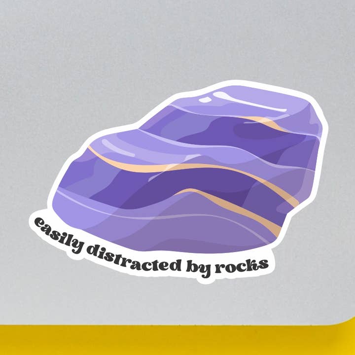 Distracted by Rocks Sticker for wholesale by Lunch Box Stickers