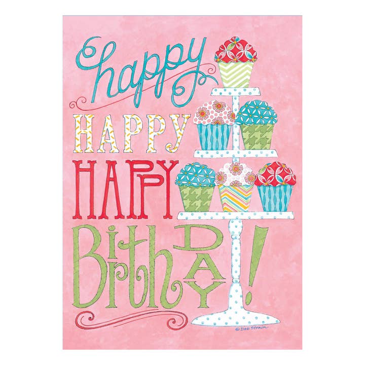 Single Cards - Birthday - Cupcake Tower Philippians 4:4 for wholesale by Divinity Boutique