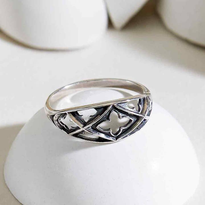 Nina Designs - Wholesale Band/Stacked Ring - Sterling Silver Gothic Marquis Ring