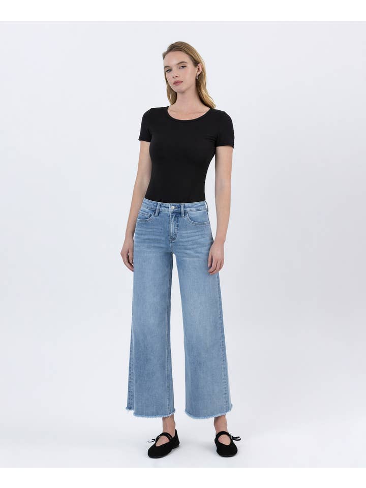 RESILIENT TUMMY CONTROL HIGH RISE ANKLE WIDE LEG JEANS LV1771 for wholesale on Faire3
