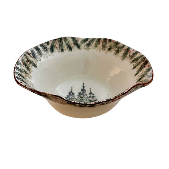 Natale Salad Bowl - NEW for wholesale by Arte Italica & Crown Linen Designs