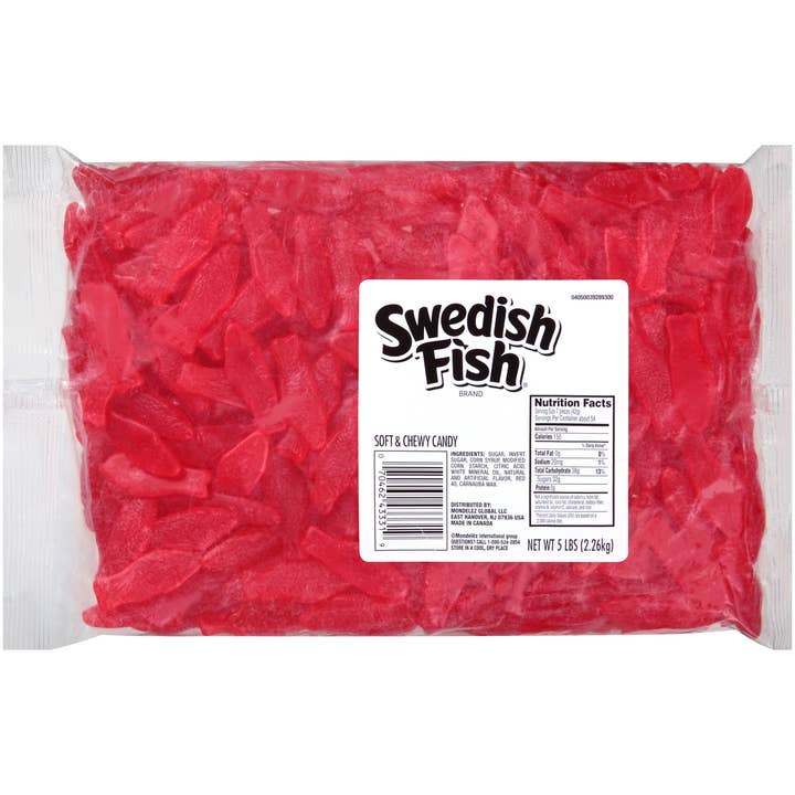 Swedish Fish Red Large, 5lb Bag for wholesale by Grandpa Joe's Candy Shop