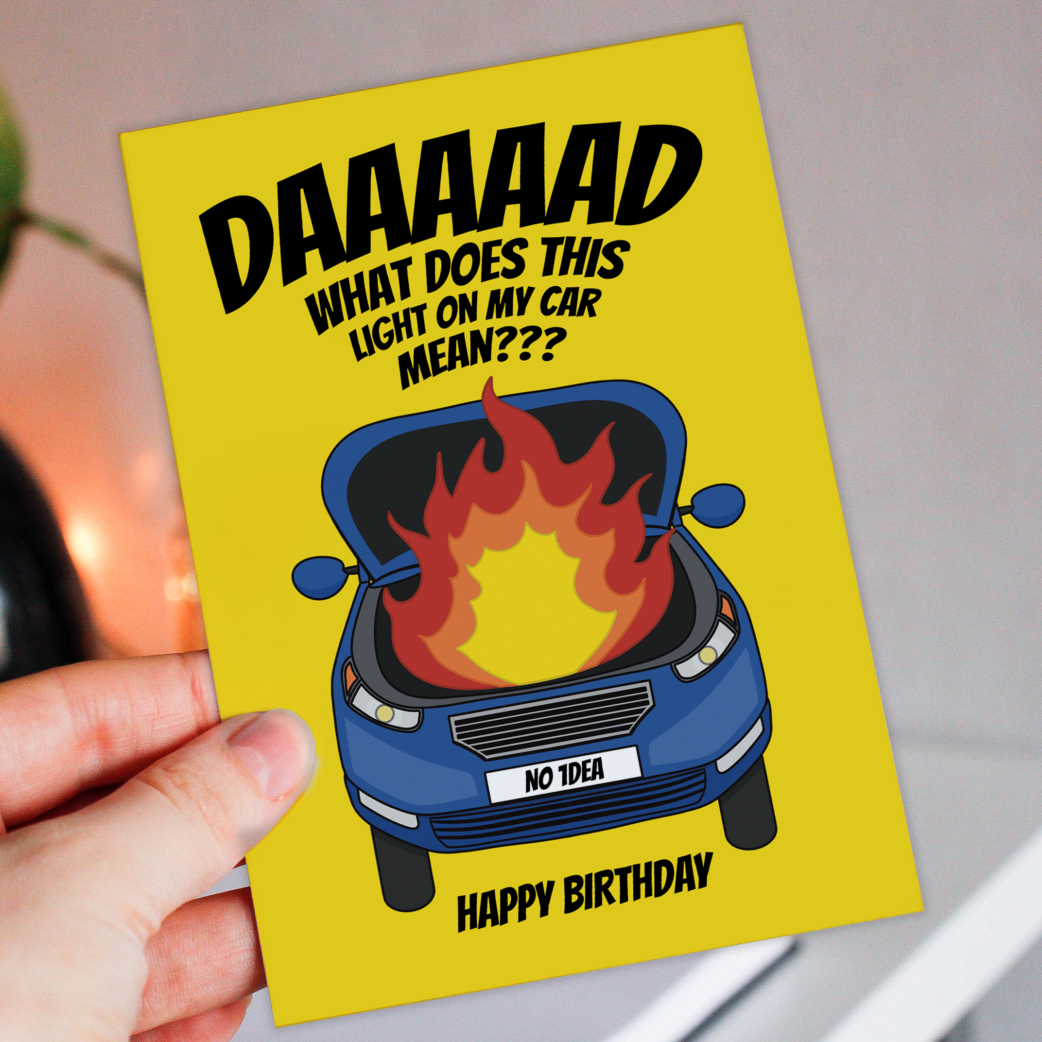 Prints With Personality - Wholesale Birthday Card - Funny Dad birthday card: What does this light on my car mean6