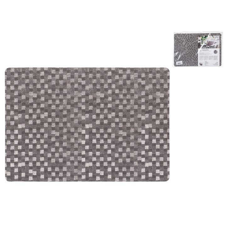 H&H - Wholesale Placemat - Polyline Dijon Stain-Resistant Placemat in Fabric and PVC