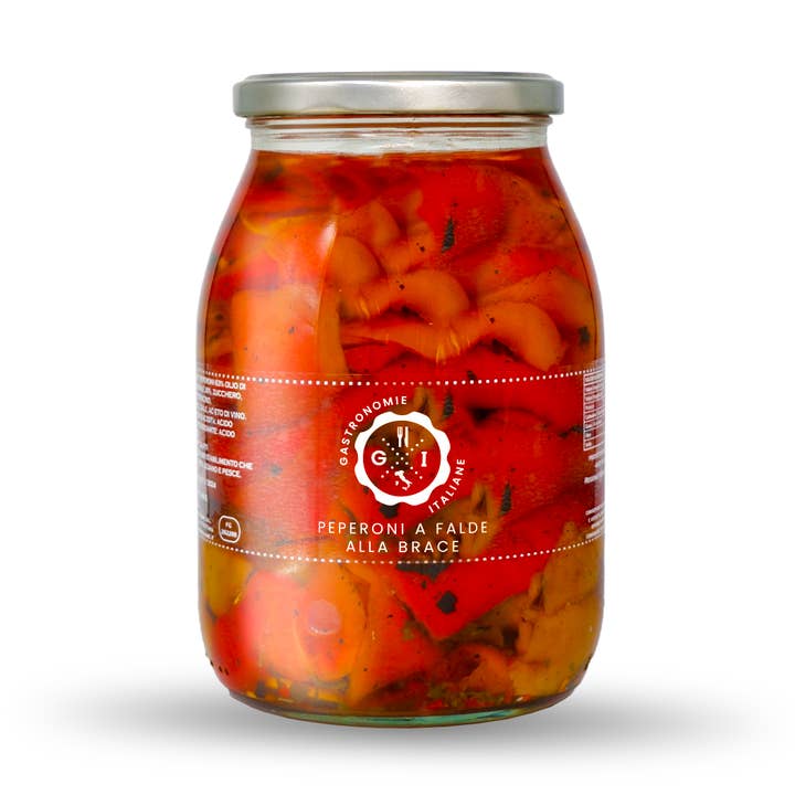 Gegrillte Paprikastreifen 1062 ml für den Großhandel von Gastronomie Italiane