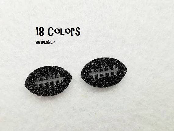 Kate Tuesday Jewelry - Wholesale Stud/Post Earrings - SSparkly Football Stud Acrylic Earrings2