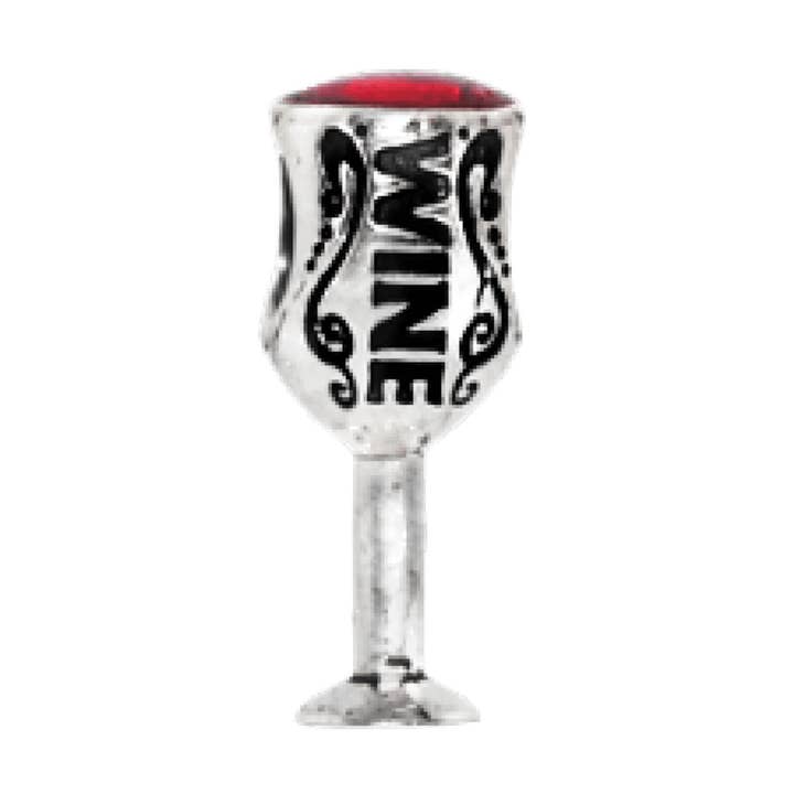 Wine Glass Bead Charm Red for wholesale by nomades