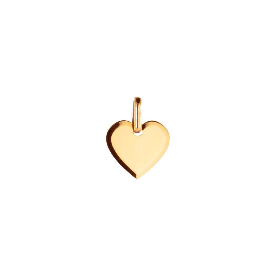 Bijoux Fabrication Française - Wholesale Individual Charm/Pendant - Heart Medal to Engrave - Chamfered - Gold Plated - Silver 925‰4