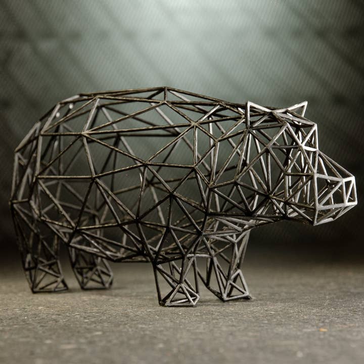 3DOfficeAT - Venta al por mayor Escultura - Escultura Decorativa de Hipopótamo en Arte Lineal 3D