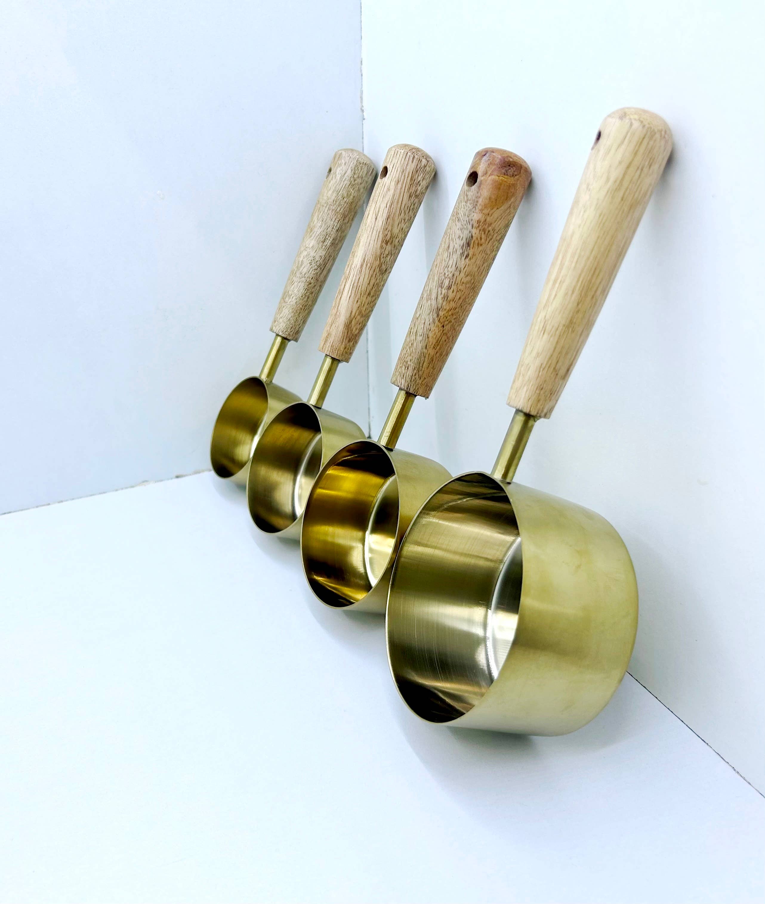 Rich Home Linens - Wholesale Measuring cup - Set of Four Measuring Cups - Brass Coated -Gifts1