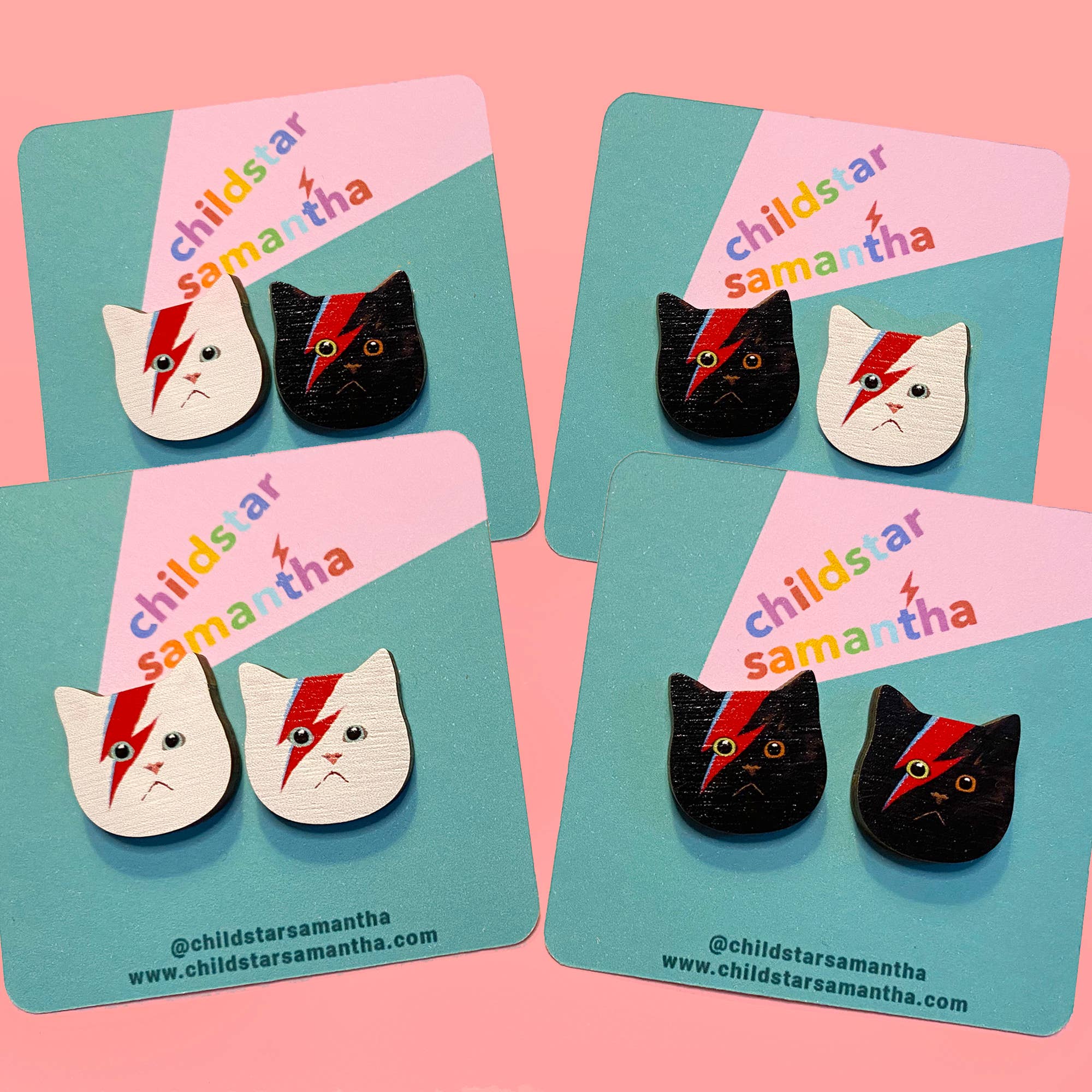 Childstar Samantha – wholesale Pendant/charm necklace – White Rock Cat Handmade Sustainable Wood Eco Necklace5