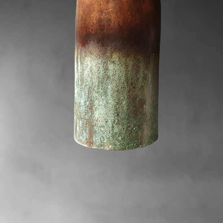 SaharaKesh - Vente Lustre/Suspension - Luminaire suspendu Farmhouse à patine verte en cuivre oxydé1