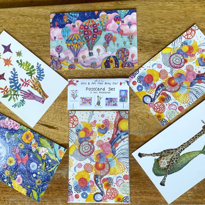 Pacote de cartão postal * Cartão postal extravagante * Arte de correio por atacado de Fox & Crow Paper co.