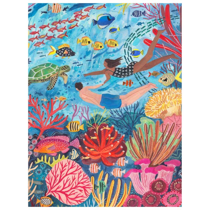Example presentation Small Brush - Coral reef - With frame for wholesale by La Petite Épicerie