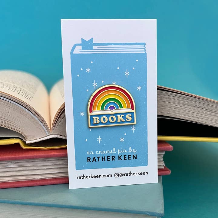 Rainbow Book enamel pin - reading rainbow inspired - Pride for wholesale by Rather Keen
