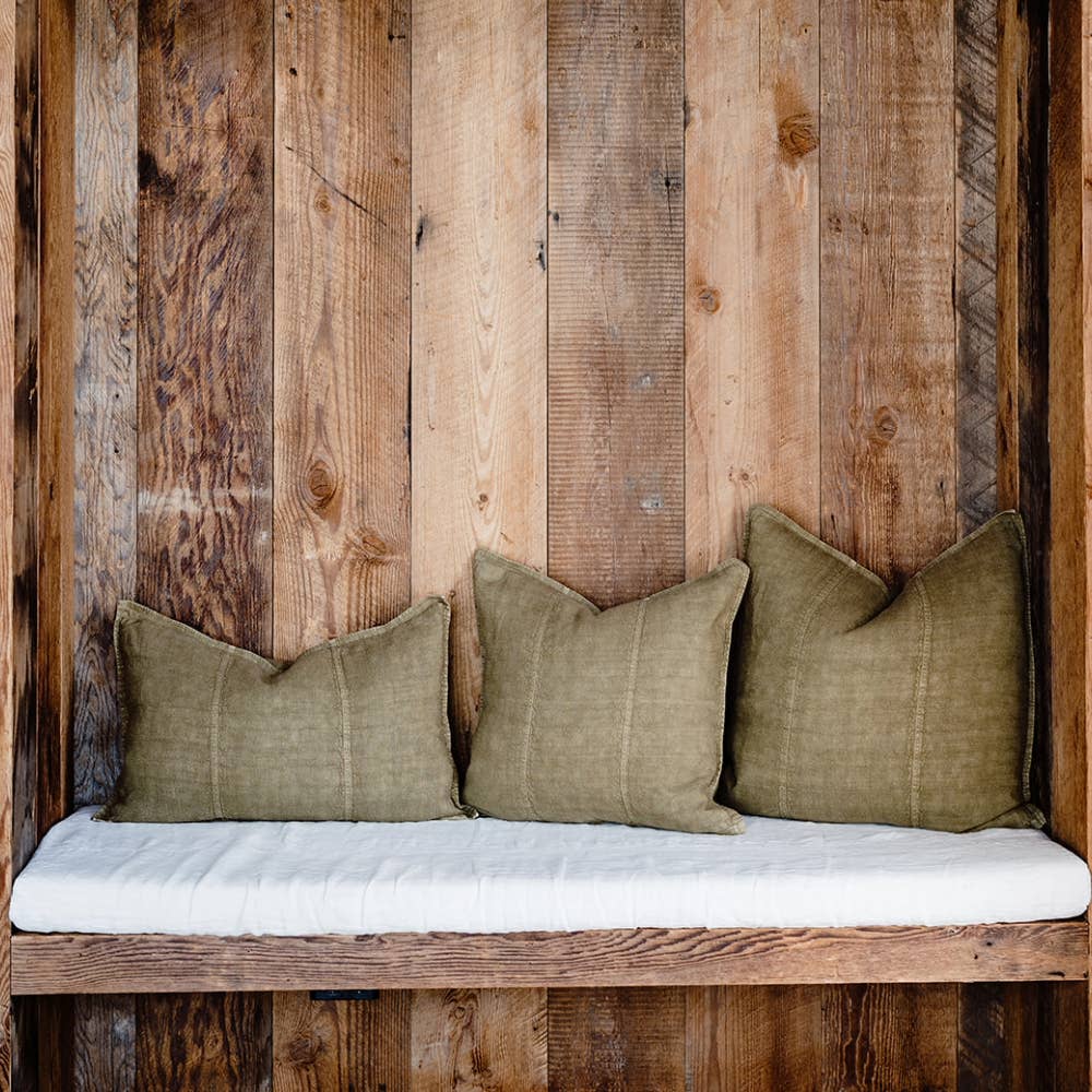 Luca Linen Cushion Cover - Olive for wholesale on Faire8