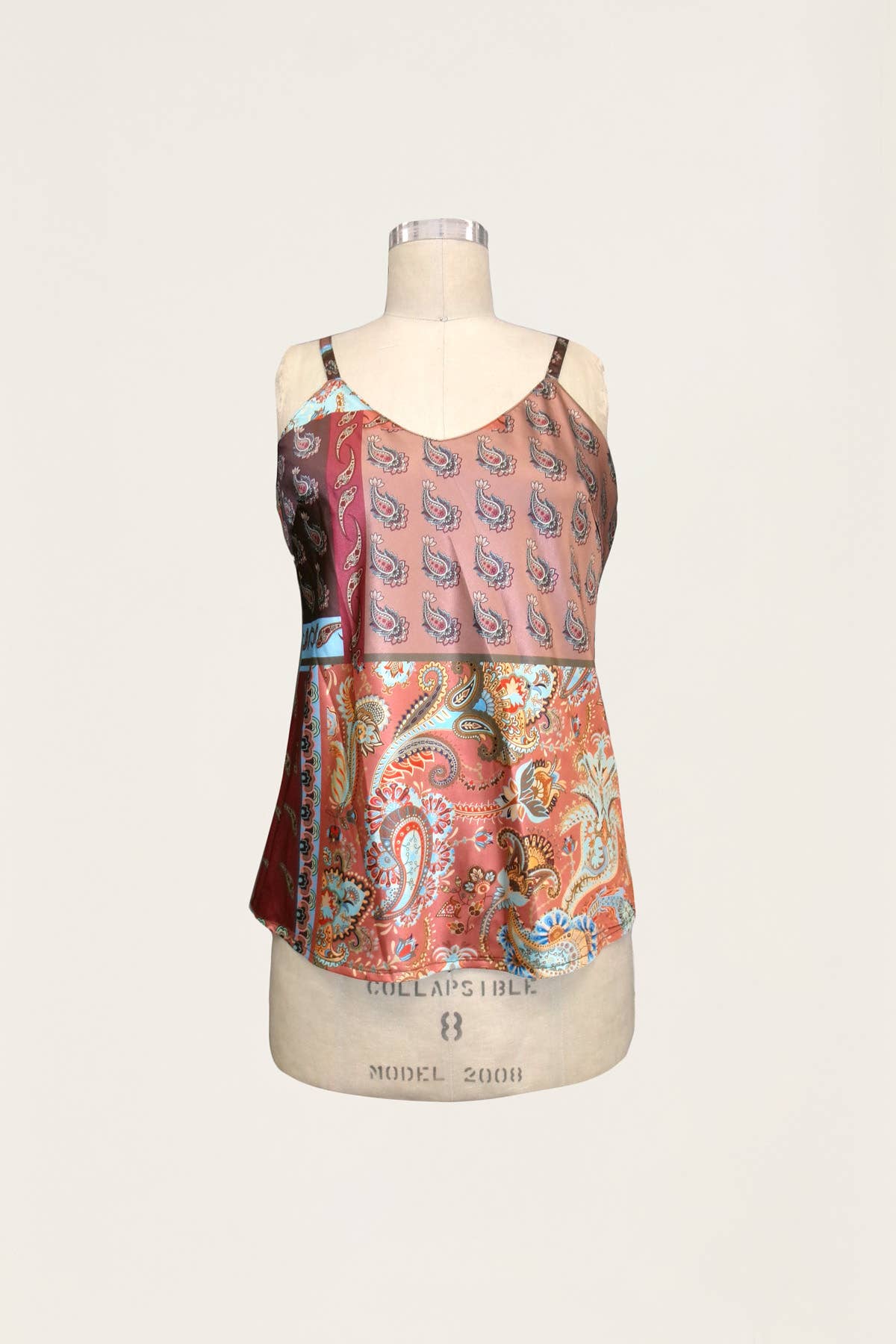 Paparazzi - Vendita all'ingrosso Canotta - Donna - 5744-MAT Canotta Reversibile in Raso da Stampa a Tinta Unita4