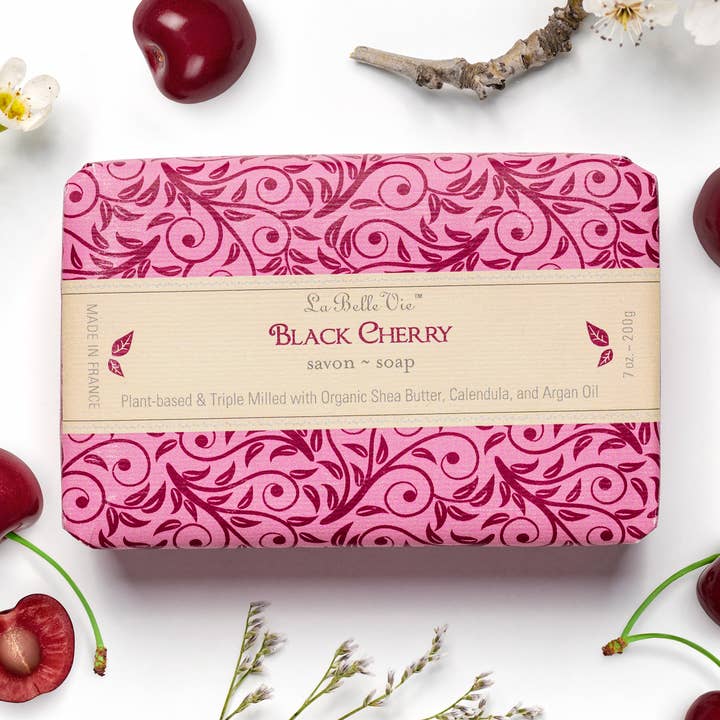 La Belle Vie Black Cherry Soap - 7oz/ 200g for wholesale by Ton Savon Inc