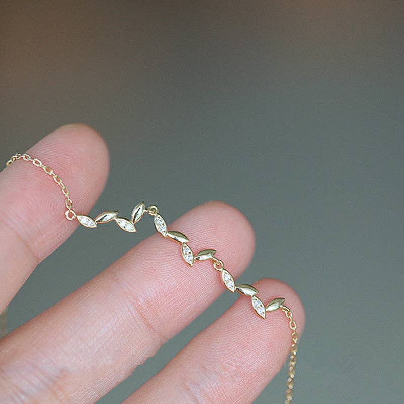 BOHEMEFOREVER – wholesale Länkar och kedjearmband – Armband med förgyllda blad i silver 925 – BohemeForever1