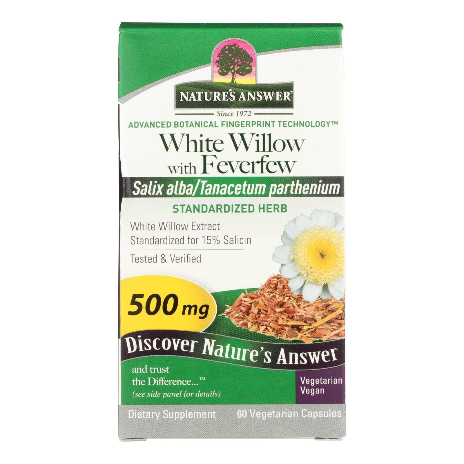 Everyday Supply Co - Wholesale Oral Supplement/Vitamin - Nature's Answer - White Willow with Feverfew - 60 vcaps0