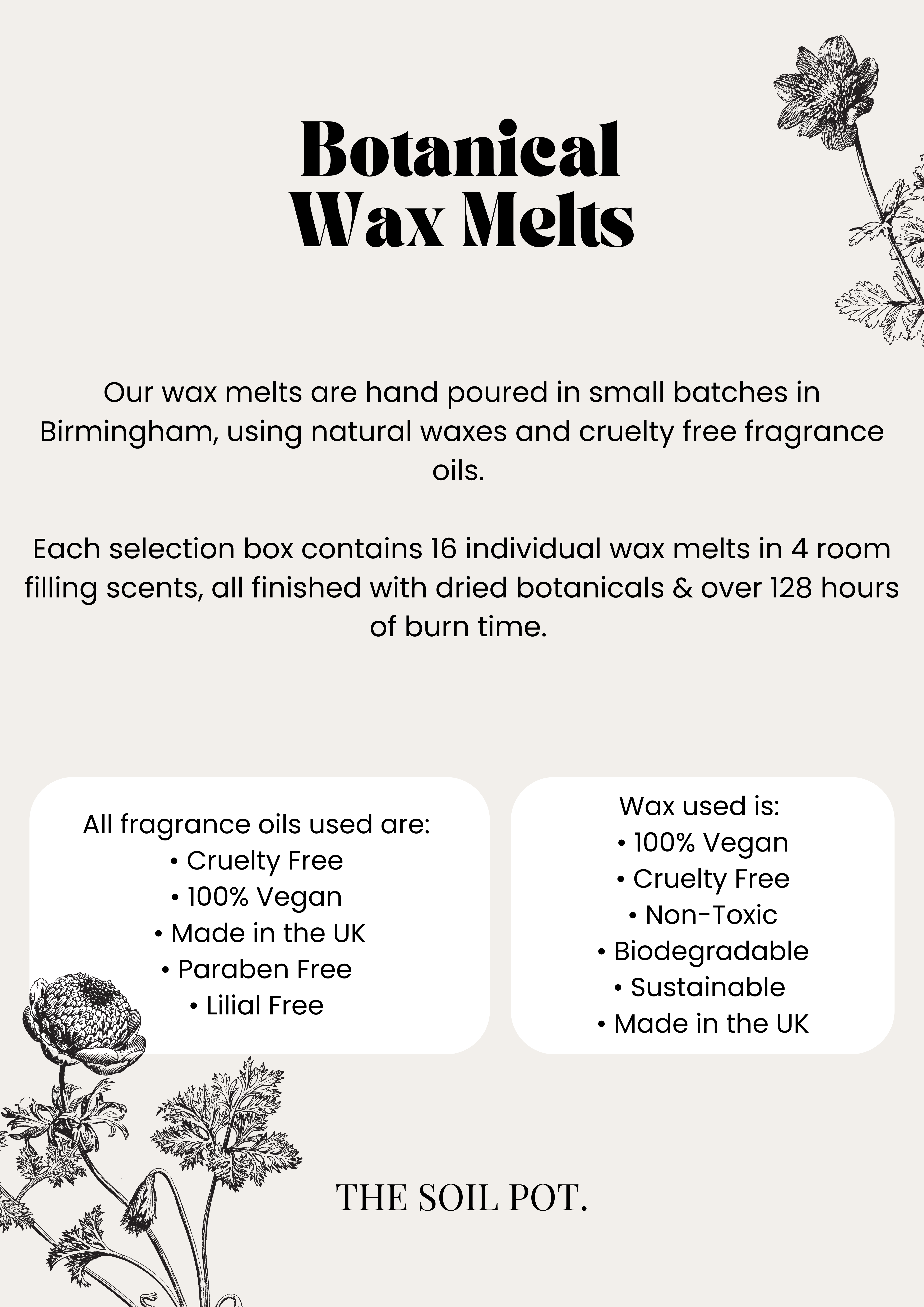 The Soil Pot – wholesale Wax melt – Oriental Woods wax melt selection box, Wax melt gift box3