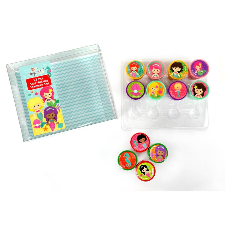 Tiny Mills - Vendita all'ingrosso Timbro in gomma/decorativo - Bambini e neonati - Kit di timbri a forma di sirena per bambini