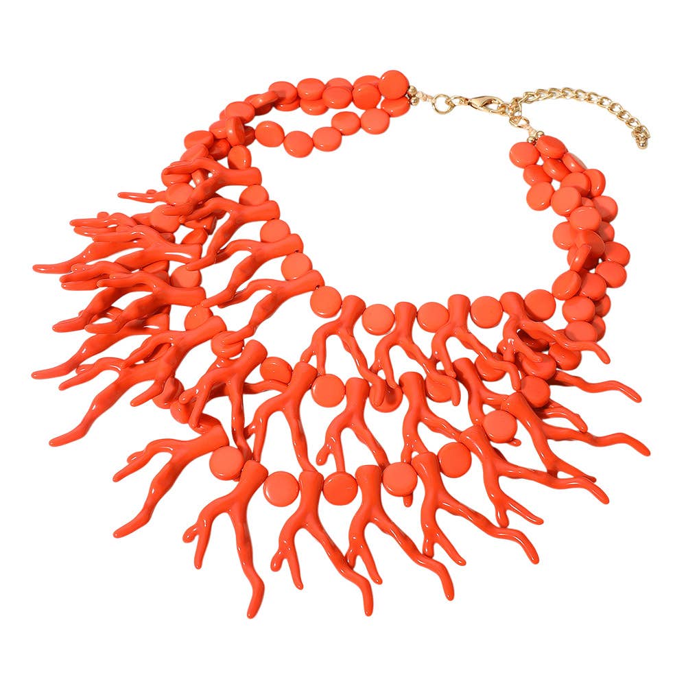 Sensibling Corp. - Wholesale Bib Necklace - Bold Layered Coral Statement Necklace10